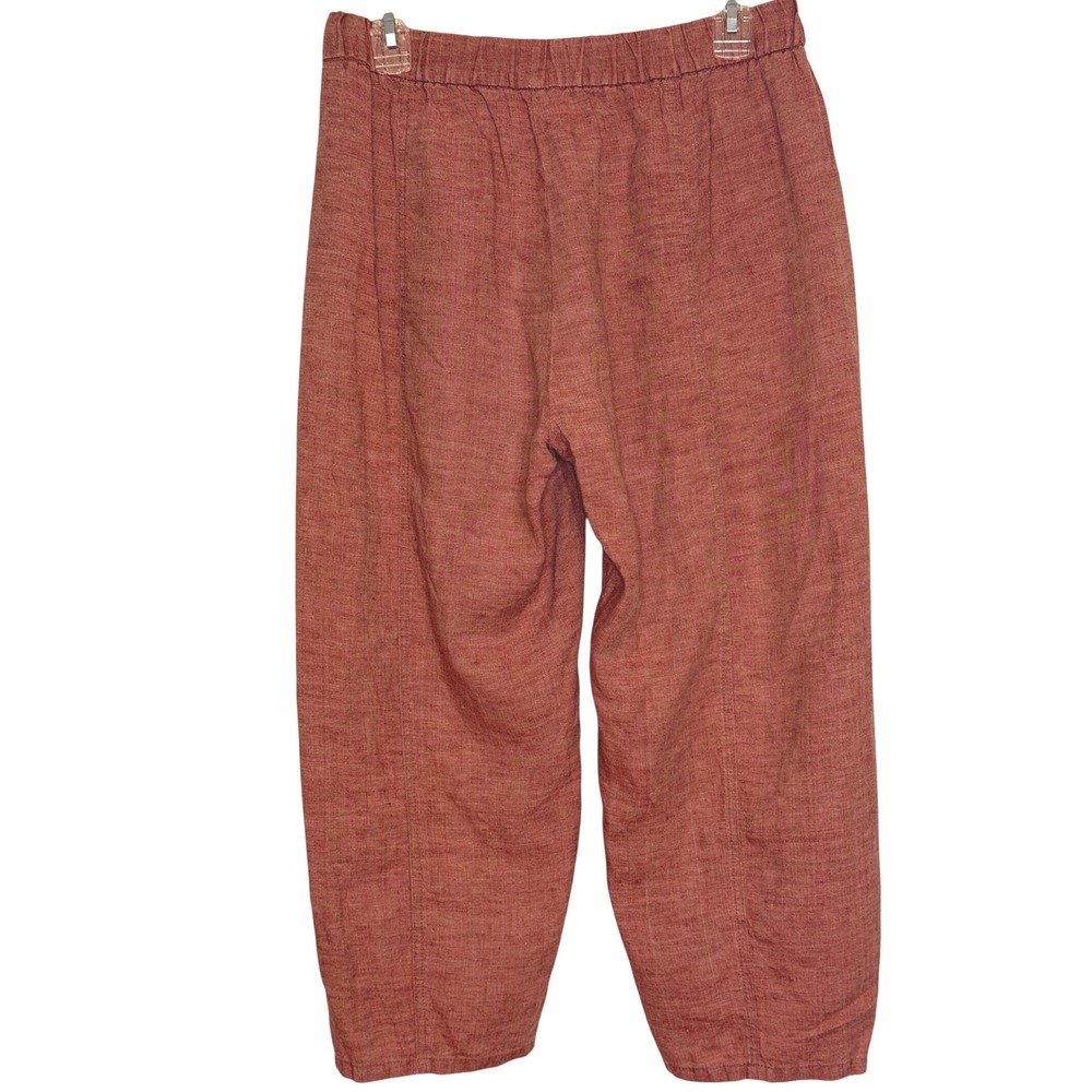 Eileen Fisher Puckered Organic Linen Stripe Lantern Pants Size SP Lagenlook - Picture 3 of 15